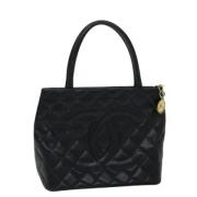 Pre-owned Leather totes Chanel Vintage , Black , Dames