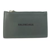 Pre-owned Leather wallets Balenciaga Vintage , Gray , Dames