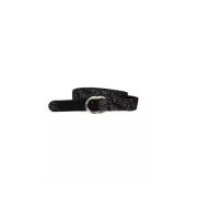 Elegante zwarte leren riem met gestructureerde stof Byblos , Black , D...