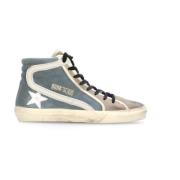 Blauwe Suède High-Top Sneakers Vrouw Golden Goose , Blue , Dames