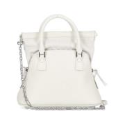 Witte Leren Schoudertas met Handvatten Maison Margiela , White , Dames