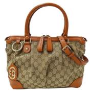 Pre-owned Leather gucci-bags Gucci Vintage , Beige , Dames