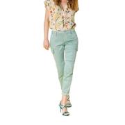 Curvy Fit Cargo Broek in Satijn Mason's , Green , Dames