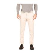 Slim Fit Satijn Pluche Chino Broek Mason's , White , Heren