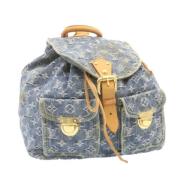 Pre-owned Canvas backpacks Louis Vuitton Vintage , Blue , Dames