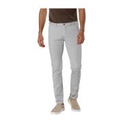 Slim Fit Chino Broek van Katoen en Tencel Mason's , Gray , Heren