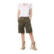 Camouflage Cargo Bermuda Shorts Victoria Mason's , Green , Dames