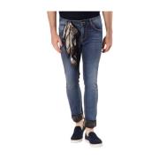 Slim Fit Denim Broek met Camouflage Patroon Mason's , Blue , Heren