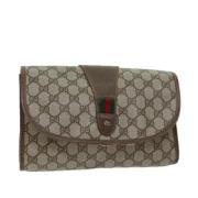 Pre-owned Leather clutches Gucci Vintage , Brown , Dames