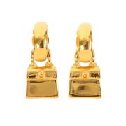 Pre-owned Metal earrings Celine Vintage , Yellow , Dames