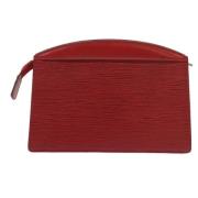 Pre-owned Leather clutches Louis Vuitton Vintage , Red , Dames