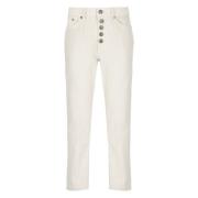 Corduroy Broek met Juweelknopen Dondup , Beige , Dames