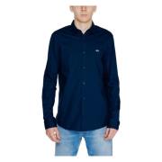 Blauwe Klassieke Kraag Shirt Knoopsluiting Tommy Jeans , Blue , Heren