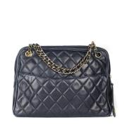 Pre-owned Leather chanel-bags Chanel Vintage , Blue , Dames