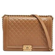 Pre-owned Leather chanel-bags Chanel Vintage , Brown , Dames