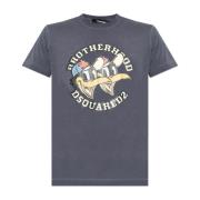 T-shirt met logo Dsquared2 , Blue , Heren