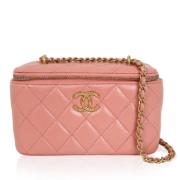 Pre-owned Leather chanel-bags Chanel Vintage , Pink , Dames