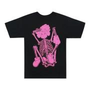 Beperkte oplage Skeleton Fiction T-shirt Roze Kaws , Black , Heren