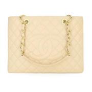 Pre-owned Leather totes Chanel Vintage , Yellow , Dames