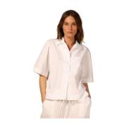 Dames Florida Korte Mouw Popeline Shirt Mason's , White , Dames