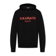 Gedrukte hoodie Balmain , Black , Heren