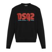 Sweatshirt met logo Dsquared2 , Black , Heren