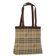 Pre-owned Leather totes Burberry Vintage , Beige , Dames