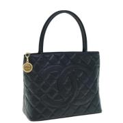 Pre-owned Leather totes Chanel Vintage , Black , Dames