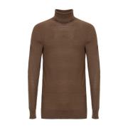 Zijde Wol Bruine Trui Brioni , Brown , Heren