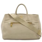 Pre-owned Leather totes Prada Vintage , Beige , Dames