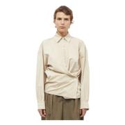 Beige Katoenen Twisted Shirt Lemaire , Beige , Dames