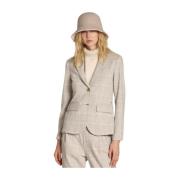 Helena Damesblazer met Glen Check Patroon Mason's , Gray , Dames