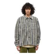 Sherpa Gestreepte Jas in Grijs Polyester Stüssy , Gray , Heren