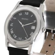 Pre-owned Leather watches Gucci Vintage , Black , Dames