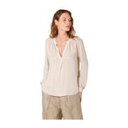 Elegante Lange Mouw Popeline Shirt Mason's , Beige , Dames