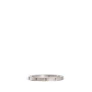 Gegraveerd Numeriek Logo Zilveren Ring Maison Margiela , Gray , Heren