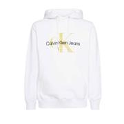 Seizoens Monologo Regular Hoodie Wit Calvin Klein , White , Heren