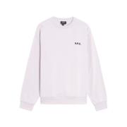 Lila Ronde Hals Sweatshirt 100% Katoen A.p.c. , Purple , Heren