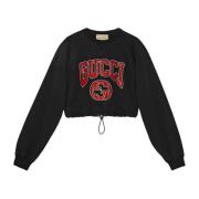 Zwarte Katoenen Sweatshirt Ss22 Gucci , Black , Dames