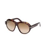 Bruine Spiegel Zonnebril Donker Havana Frame Tom Ford , Brown , Dames