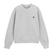 Katoen IJs Crewneck Sweatshirt met Logo Carhartt Wip , Blue , Heren