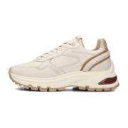 Beige Leren Lage Sneakers Via Vai , Beige , Dames