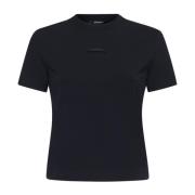 Zwart Stretch Katoenen T-shirt Jacquemus , Black , Dames