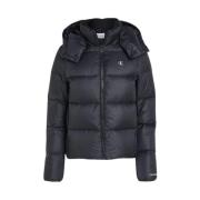 Zwarte gewatteerde jas met afneembare capuchon Calvin Klein , Black , ...