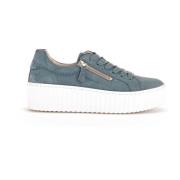 Blauwe Leren Sneaker Gabor , Blue , Dames