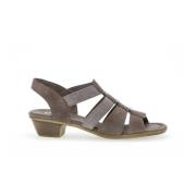 Grijze Fluweel Sandalen Comfortabele Stijl Gabor , Gray , Dames