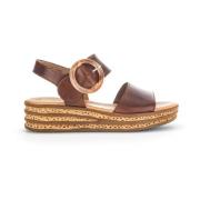 Klassieke Leren Sandalen Gabor , Brown , Dames