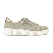 Beige Velvet Leren Sneakers Gabor , Beige , Dames