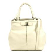 Pre-owned Leather handbags Salvatore Ferragamo Pre-owned , Beige , Dam...