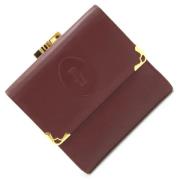 Pre-owned Leather wallets Cartier Vintage , Red , Dames